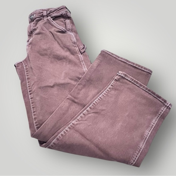 SO Brown Denim Pants Wide Leg - High Waist Carpenter - Picture 14 of 15